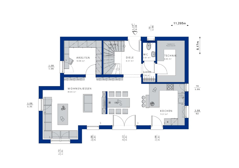 EG Grundriss als Variante